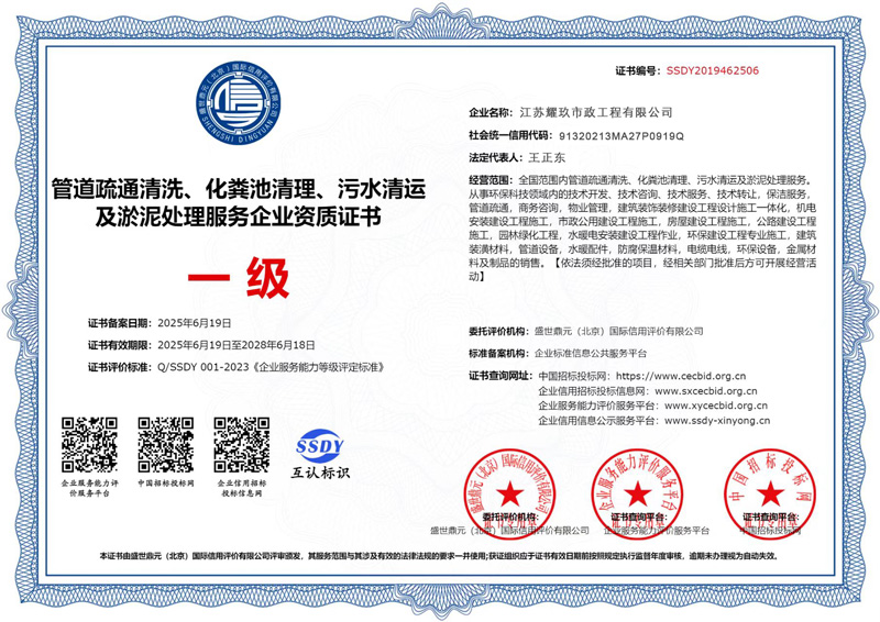 藤子企业资质证书